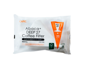 CAFEC Abaca+ Deep 27 Coffee Filter (white) | DEEP 27 | AFD27-100W