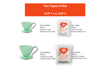 Load image into Gallery viewer, Gift Set | CAFEC Cup 4 Big Pour-Over Flower Dripper | CFD-4BLUE + 2packs of AC4-100W