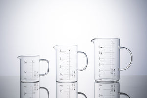 CAFEC Glass 300 ml Beaker Server for Coffee Pour Over with scale marks by cups  | Recommended for Size: V60 01 or 02 | BS-300