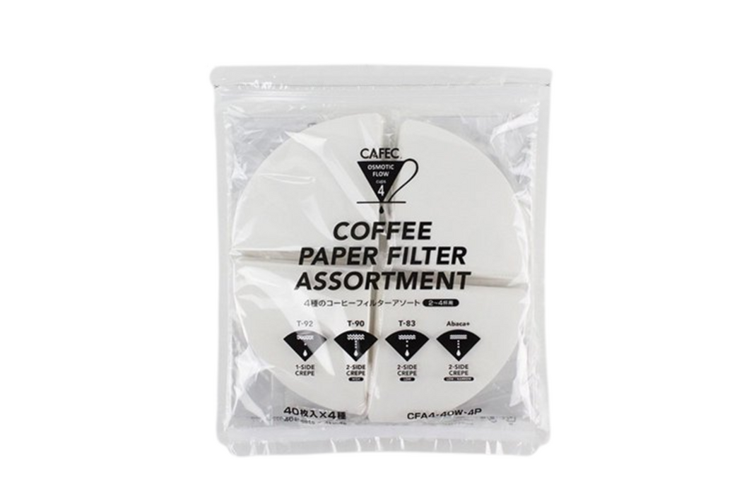 2023 Fall Collection | CAFEC 4P Paper Filter Assortment | V60 02 | Cup4 | CFA4-40W-4P