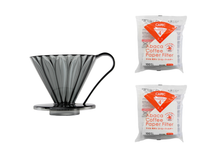 Load image into Gallery viewer, Gift Set | CAFEC Cup 4 Big Pour-Over Tritan Flower Dripper | TFD-4BK + 2packs of AC4-100W
