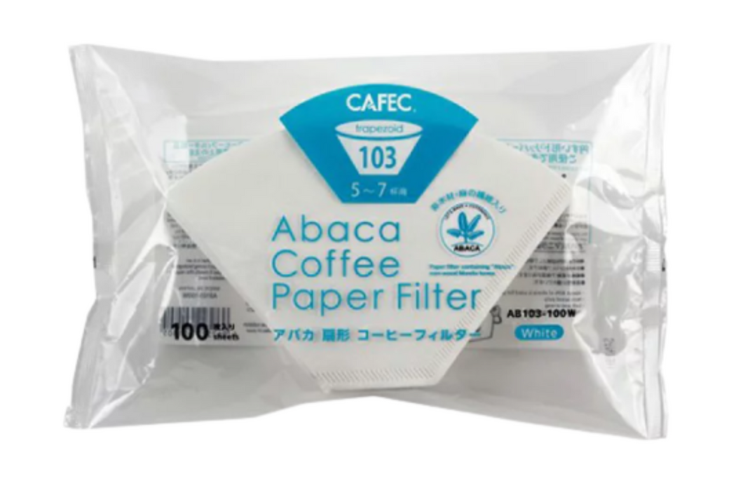 CAFEC Trapezoid 103 | Cup 5-7 | Abaca Trapezoid Paper Filter | AB-103/100W