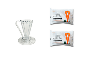 CAFEC GIFT SET | Pour-Over Flower Dripper DEEP 27 | FDD-27 + 2 packs of AFD27-100W