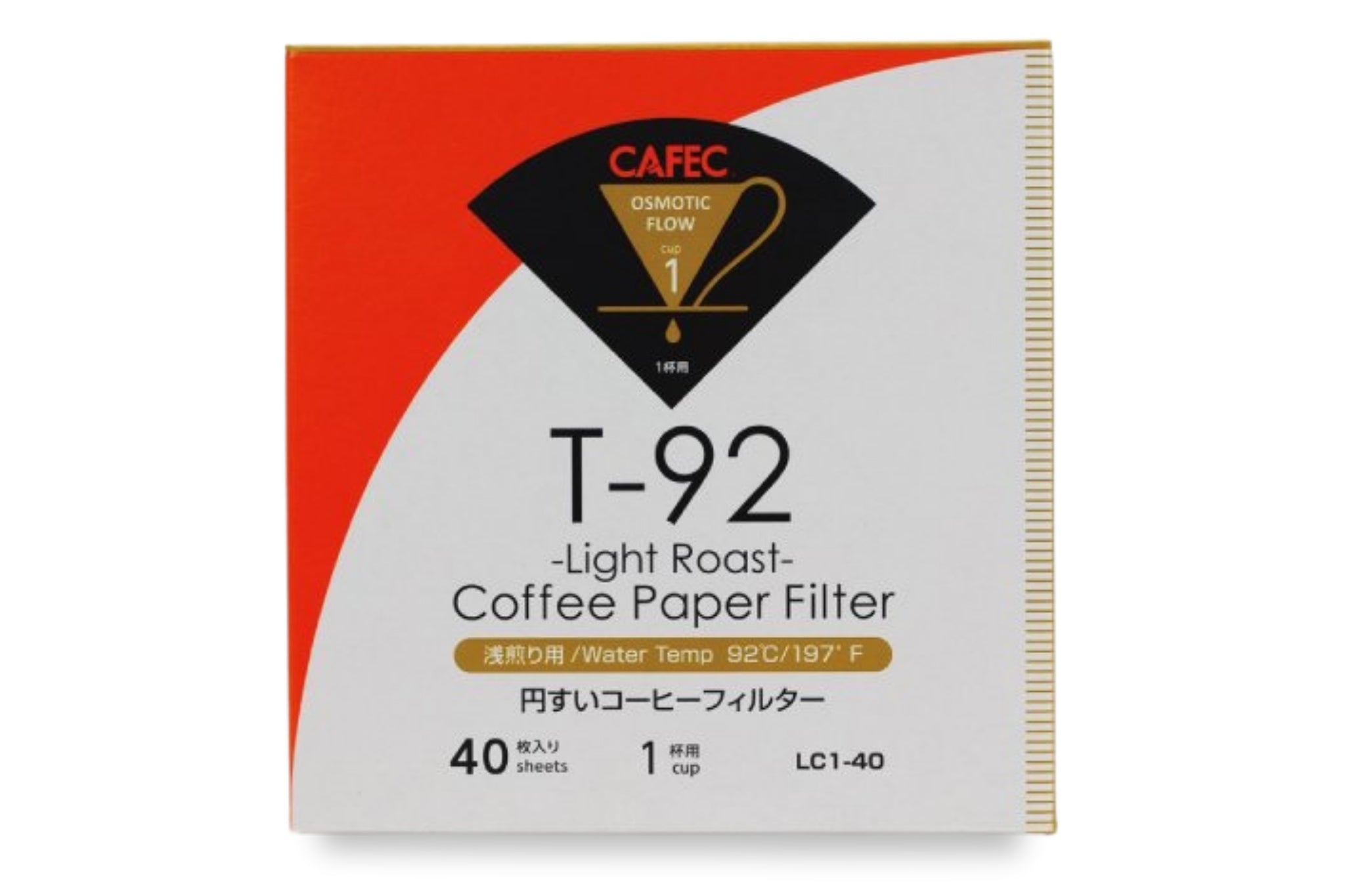 CAFEC Cup 1 Light Roast Paper Filter | V60 01 | LC1-40W