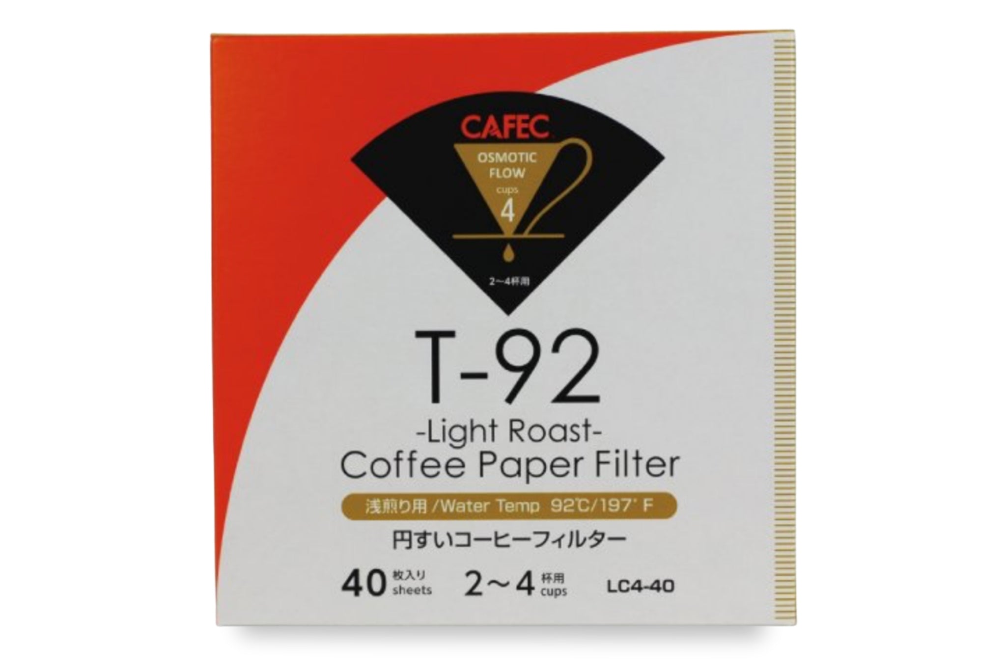 Cafec Light Roast Paper Filter (TH-1/T-92) Cup 4 / 40 pcs / Classic