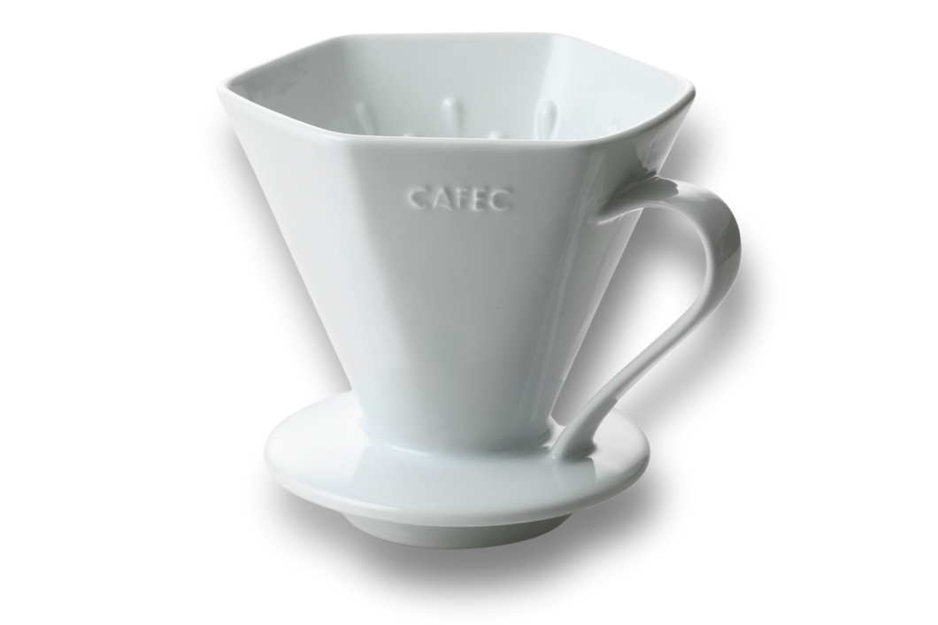 CAFEC Pro | Deep Dripper PRO | 3-7 Cups Deep 45 Arita Ware Brewer and filters | DA-45W and DDF-100W